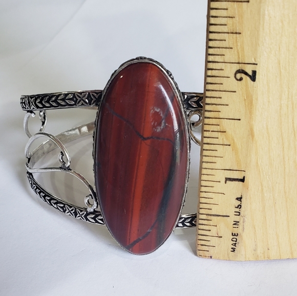 Red Jasper gemstone, 925 silver bracelet - Picture 8 of 16